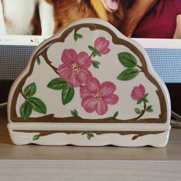 Vintage Franciscan Desert Rose Napkin Holder Hard to Find Rare